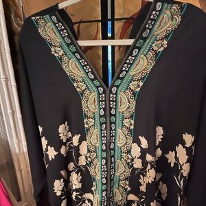 Rose & Olive Black Floral Blouse